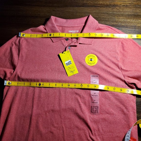 Claiborne Men's Polo - Size M Slim & Stretch Salmon  - NWT - Picture 7 of 8